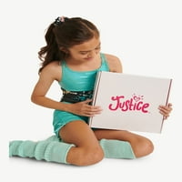 Justice Girls poklon bo-plesni set, uključujući majicu dugih rukava, modni ples kratki, modni leotard s Scrunchie