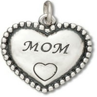 Sterling Silver 30 Bo lančana mama, ogrlica u obliku srca u obliku srca