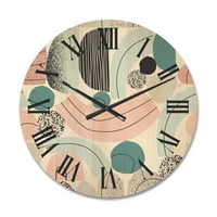 Dizajnerska umjetnost umjetnički kolaž u pastelnim bojama moderni drveni zidni sat