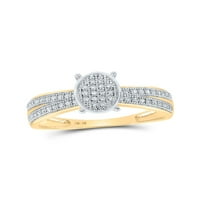 Ženski Okrugli dijamantni prsten ovalnog oblika od žutog zlata 10k
