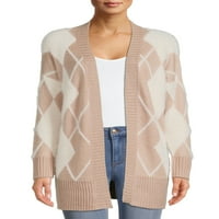 Ženski kardigan džemper s otvorenim prednjim dijelom, srednja težina
