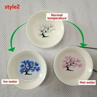 Ispis cvijeta se mijenja kada je zdjela za kupu za kavu s keramikom za promjenu tople ili hladne boje
