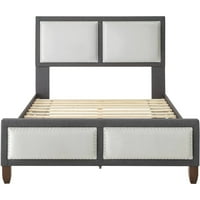 Krevet na platformi s podstavljenim uzglavljem veličine mumbo-mumbo u sivoj boji