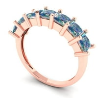Dijamantni prsten od sintetičkog Moissanite rezanog dijamanta od 2 karata, 14 karata ružičastog zlata, 6,5 karata