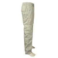 Muške elastični struk Vojni pamučni teretni hlače hlače ležerne duge hlače