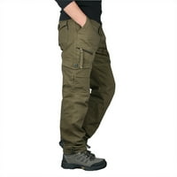 Teretne hlače za muškarce, Muška pamučna odjeća s više džepova, elastični pojas, kombinezon otporan na habanje,