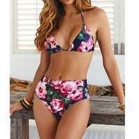 Ženski seksi kupaći kostim u dvodijelnom cvjetnom bikiniju