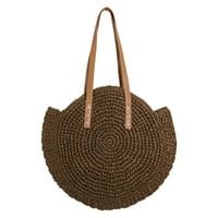 Torba od slame okrugla ljetna velika pletena torba za plažu s ručkom za torbicu torba na rame ženska torba za