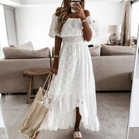 Ljetne haljine za žene rasprodaja haljina za plažu za žene Ženska boemska čipkasta duga haljina bijela haljina