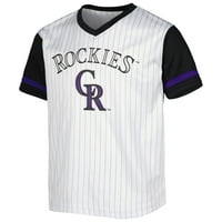 Mladi bijela crna majica Colorado Rockies s V-izrezom