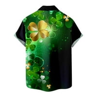 St. Patrick's Day Majica za muškarce casual slatka sretna shamrock print dukvica proljetna mekana bluza gumbi