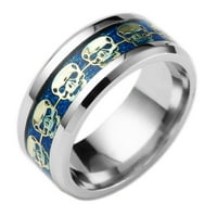 ; Visokokvalitetni punk prsten od lubanje od nehrđajućeg čelika hip hop nakit