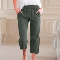 Duixinghas Žene Ljetne hlače Tweatpants Čvrsta boja Ravna mekana elastična struka hlače za izvlačenje srednje