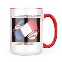 Neonske zastave prijateljstva SAD-a i Guadeloupea, Francuska, poklon šalica za ljubitelje kave i čaja