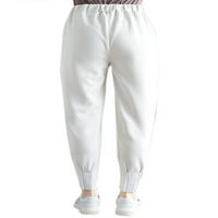 Ženske Ležerne ravne hlače s elastičnim strukom i džepovima, labave obične radne hlače