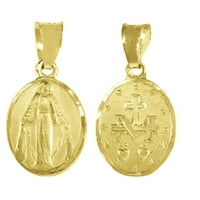 Ogrlica s lančanim kabelom od srebra sa žutim zlatom s 2-bočnim šarmom-privjeskom čudesna Djevica Marija