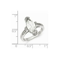 Prsten s kubičnim cirkonijem s teksturom veličine: 7; za odrasle i tinejdžere; za žene i muškarce