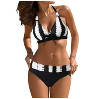 Ženski komplet za kupanje u dvodijelnim kupaćim kostimima Plus size plus kupaćim kostimima u bijeloj boji u prodaji