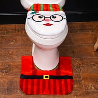 Desktop dekoracija Božićni ukras Djeda Mraza navlaka za toaletno sjedalo i tepih dvodijelni kombinirani zahod