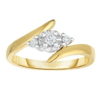 Zaručnički prsten s dijamantom od tri kamena od 10k bijelog zlata