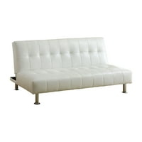 Kauč na razvlačenje futon s Taftom od kože Bastin faa, bijela