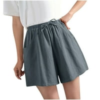 Ženske kratke hlače od donjeg rublja široke Ležerne tanke široke platnene kratke hlače od donjeg rublja u sivoj