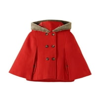 Novo za djevojčice, Zimska topla odjeća s dugim rukavima Za Djevojčice, crvena jakna sa satom, kaput