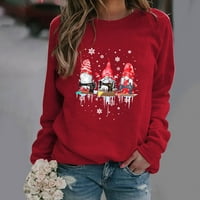 2 ženska jesenska modna majica s okruglim vratom s dugim rukavima Raglan Božićni grafički print Casual pulover