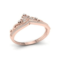 1 8CT TDW Diamond 10K Rose Gold Crown Fashion Ring
