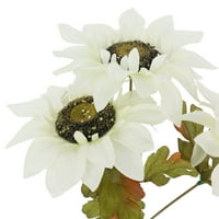 Osnove 12.5 '' Umjetna cvjetna bijela bijela suncokret blitter odabir