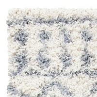 Apstraktni geometrijski tepih od paperja, siva boja Bjelokosti, 2' 2 8'