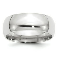 Prsten od bijelog zlata 14k zaručnički komforni kupolasti prsten s udobnim uklapanjem