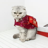 Odjeća za mačke, novogodišnja ogrtač odjeće crveni kućni ljubimac cheongsam odjeća za mačke male pse šteneti žuti