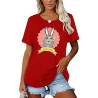 Ženske vrhove majice za nove narudžbe majice za žene Crewneck Uskršnji tisak Dailyloose bluze vrhovi pidžama set
