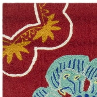 Tepih u stilu zemlje s cvjetnim uzorkom-polipropilen u boji-crvena višebojna, dizajn: zemlja s cvjetnim uzorkom,