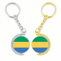 Gabon nacionalna zastava afričke zemlje rotirajući rotirajući privjesak za ključeve prsten pribor držač za par