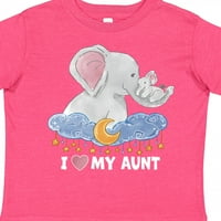 Smiješna majica volim svoju tetku sa slatkim slonovima s Mjesecom i zvijezdama kao poklon za dječaka ili djevojčicu