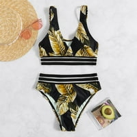 Ženski kupaći kostim Plus size, ženski bikini set s visokim strukom, push-up kupaći kostim za kupanje