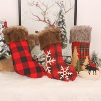 Dianhelloya božićno drvce rešetke snježne pahuljice Viseći ukras čarape božićne torbe za slatkiše