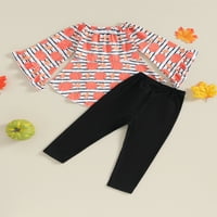 Biayxms malter djevojke Outfit Bunfikin Print košulja s dugim rukavima i hlače Set Baby Slatka jesenska odjeća