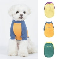 Majica za kućne ljubimce, pletena, Raglan rukav kontrastne boje, jesen, pas, štene, dnevna odjeća, žuta