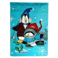 1020 nešto sumnjivo Božićna zastava s pingvinima Vrtna veličina mala, višebojna