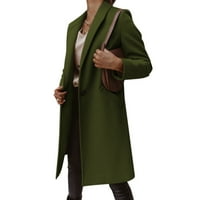 Yubnlvae Lady kaput ženski ležerni džepni ured drapirani prednji kardigan jakna Rad Suittank Top Army Green XL