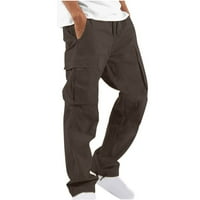 Jerdar teretne hlače muškarci solidni povremeni višestruki džepovi vanjski ravni tip fitnes hlače teretne hlače