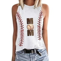Žene bez rukava Slatke grafičke majice udobne labave ljetne trendovske prsluke Posada tenk vrhovi bejzbol mama