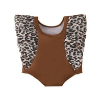 Kupaći kostimi za djevojčice s leopard printom bez rukava s volanima s krpicama trokutasti bodiji kupaći kostimi