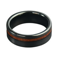 Toyella od nehrđajućeg čelika Vintage Rosewood Acacia Wood Ring s volframskom čelicom 10