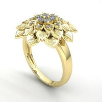 Autentični dijamant okruglog reza od 0,75 karata, ženski Vintage vjenčani prsten s cvjetnim uzorkom za godišnjicu