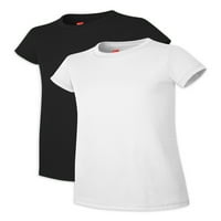 Hanes Girls Essential Crewneck majice, 2-pack, veličine 4-16