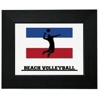 Nizozemske Olimpijske igre-odbojka na pijesku-uokvirena Zastava-silueta plakata mogućnosti montaže na zid ili